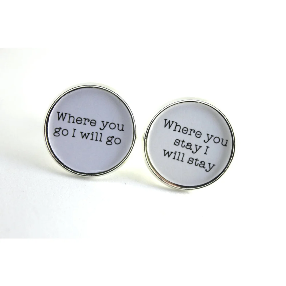 Groom Wedding Cufflinks, Ruth 1:16 Verse, Anniversary Gift